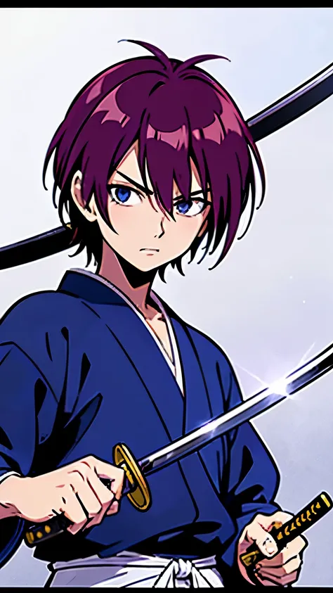 homem, Rurouni Kenshin, Himura battousai, samurai X, Samurai X series, cabelo longo ruivo, segurando uma katana, perfeita katana, katana grande, katana brilhosa, strong instance 