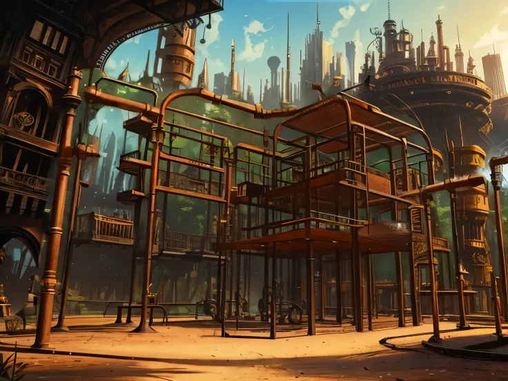 Steampunk cityscape