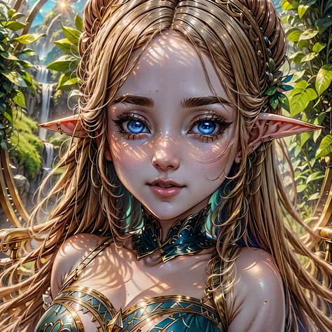 (detailed face, detailed eyes, clear skin, clear eyes), lotr, fantasy, elf, female, full body, looking at viewer, portrait, phot...