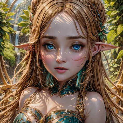 (detailed face, detailed eyes, clear skin, clear eyes), lotr, fantasy, elf, female, full body, looking at viewer, portrait, phot...