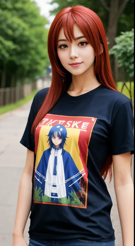 Website name cultsrike banner for anime merchandise website, with model with anime print tshirt