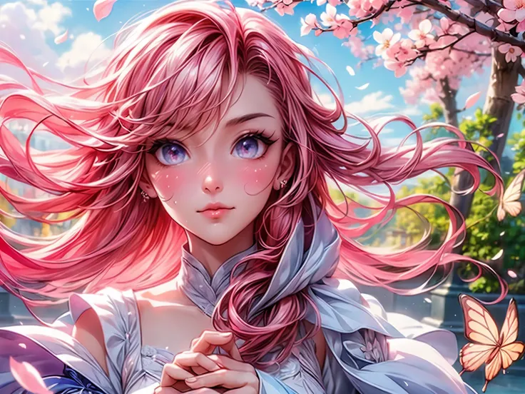 (best quality,highres,ultra-detailed,realistic)
(portraits)
(soft pastel colors)
(with soft sunlight and gentle breeze)
(sakura petals falling all around her)
(her cherry blossom hanami dress flowing in the wind)
(her eyes shining with wonder and joy)
(her...