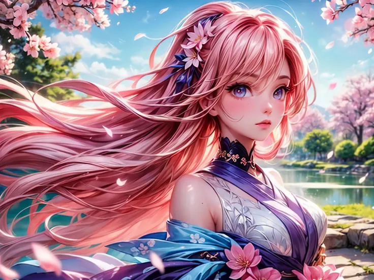 (best quality,highres,ultra-detailed,realistic)
(portraits)
(soft pastel colors)
(with soft sunlight and gentle breeze)
(sakura petals falling all around her)
(her cherry blossom hanami dress flowing in the wind)
(her eyes shining with wonder and joy)
(her...