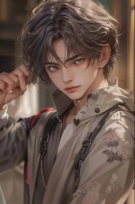 (absurdres, highres, ultra detailed, HDR), masterpiece, best quality, Netflix series Singles Inferno character, handsome young boy, short hair, korean handsome face, anime eyes, detailed interior, detailed character