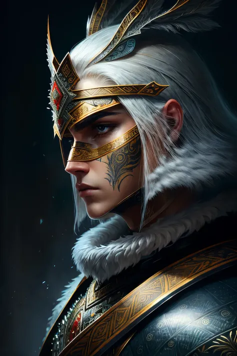 In the heart of the digital artistic realm, a masterpiece unfolds before your very eyes. A warrior, symbolizing the unyielding spirit of February, stands tall and proud in a full-length, breathtaking portrait. His serious countenance tells tales of steadfa...