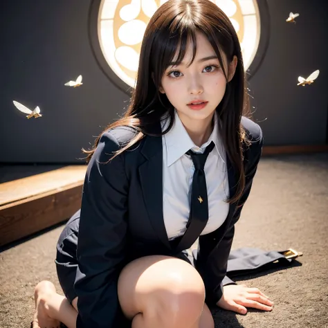 cute nipples、embarrassing、detailed face、fine hands、thin legs、(debris flies, highest quality:1.2), 8k, official art, chest、cute、wearing a suit、 planet, trending on cgstation, 太陽系外planet, official art, mar planet,  Sakimi-chan, Five Fingers Photos&#39;Main b...