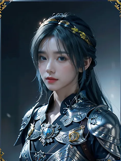 masterpiece，Best quality，A high resolution，8K，Original photo，real photo，Ancient city wall battlefield background,((field：1.8))，digital photography，(Female generals on the battlefield in the Han Dynasty)，18-year-old girl，（long ponytail hairstyle)，cparted li...