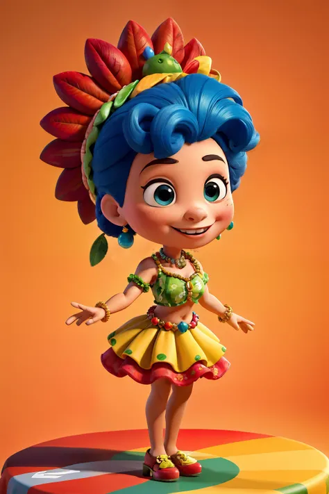 In this captivating image, the iconic 3D Funko Pop figure of Carmen Miranda comes to life against a vividly colored Brazilian flag background. Dressed in her signature fruit-adorned headdress and flamboyant costume, the beloved Brazilian singer and actress...