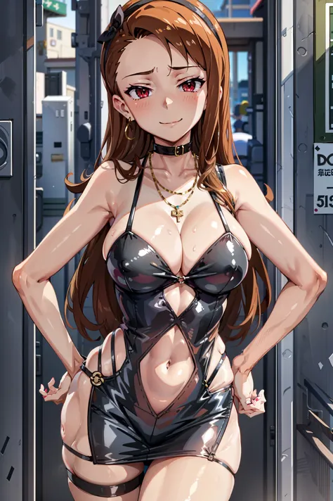 masterpiece, highres, best quality, absurdres, official, 1girl, solo, iori minase,  long hair, (whore outfits), casino, bodycon,...