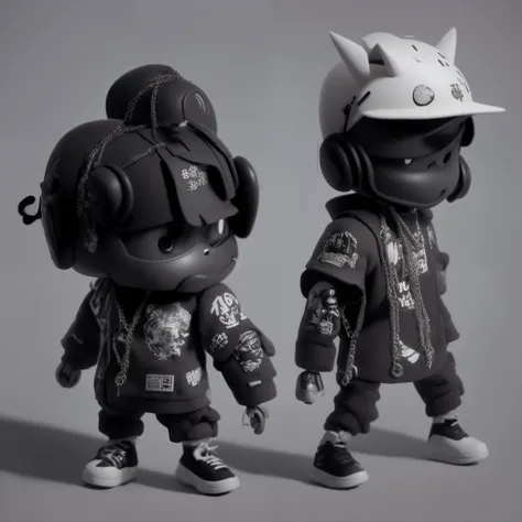 There are black and white photos of cartoon characters, Written by Jang Seungup, by Jungseok Lee, by ワン・E, Kim Young Ki, Kanriu 666, by Gan Hoi An, biopunk toys made in china, by ヤン・J, hiphop gangsta robot, Detailed image, Written by Russell Dongjun Lu, of...