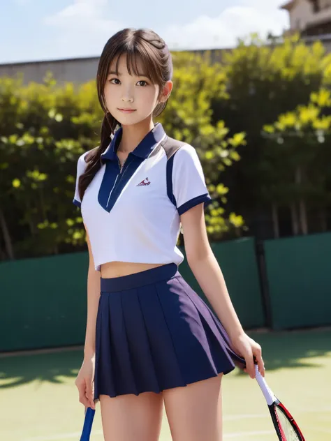 ((highest quality, 8k, masterpiece: 1.3)),Full body shot、Full body Esbian、14 years old 1 girl, Cute Japanese woman highlighting her slender abs: 1.3, (random hairstyle, Standard chest: 1.2), fairy-like 1.2, 1 boil, Cute Japanese girl who emphasizes her sle...