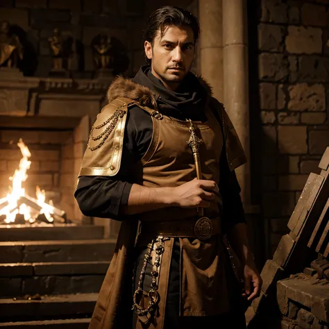 Full length, Handsome and intimidating Roman General.