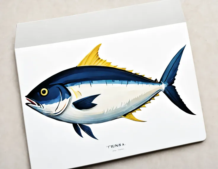 picture book fish, right, simple form, simple design, tuna, tuna
