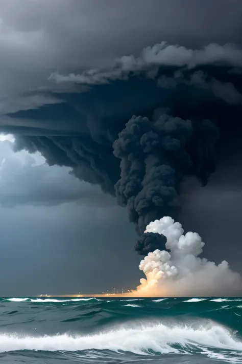 the typhoon came out of the sea first as a deep hollow roar. then it appeared as a monstrous black cloud. the cloud seemed a thi...