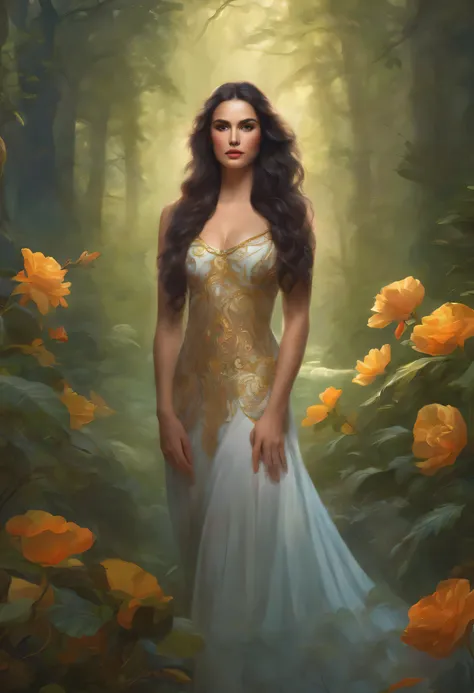 lisa frank art color, cuerpo completo, full body, senos grandes, nalgas grandes, mujer, multicolored long hair, multicolored aurora, art face by tom bagshaw, emile vernon style, fullbody dynamic movement pose, beautiful woman with long hair, gold jewellery...