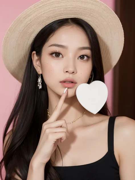 Kim Jennie de blackpink con el cabello rubio claro, cabello rubio con ondulado, cabello de color rubio ondulado, with small fringes, ojos color negro, nariz respingada y bonita, labios gruesos, Cupid and heart shaped lips., labios rosas, pale, white skin, ...