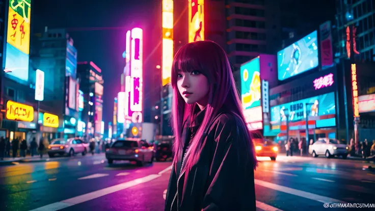 bright　Light　anime　night　beauty neon city