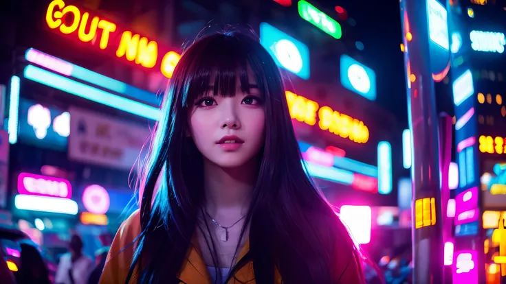 bright　Light　anime　night　beauty neon city