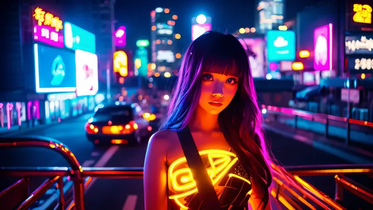 bright　Light　anime　night　beauty neon city