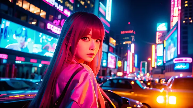 bright　Light　anime　night　beauty neon city