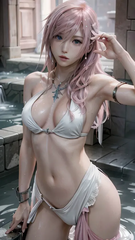 (masterpiece, highest quality:1.3)
Lightning FF13, 1 girl, alone, long hair, pink hair、Completely naked、All nude、hot spring、I take a shower、take a bath、turn your butt towards me