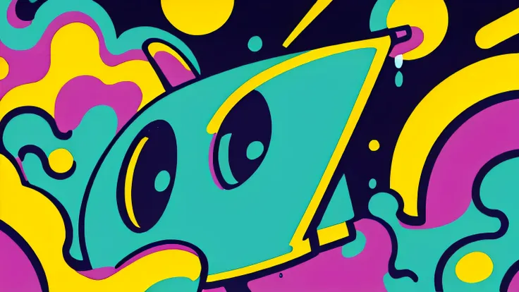 (Ultra Detailed,Ultra High Definition,Detailed Background),((2D)),((Flat Color)),((Colorful)),((Floating Colorful Water))), abstract pop art back ground, dog