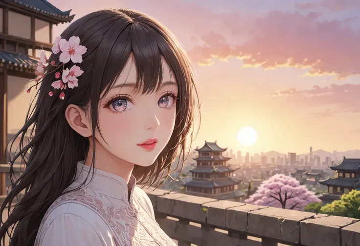 (best quality,4k,8k,high resolution,masterpiece:1.2),super detailed,(actual,photoactual,photo-actual:1.37),cherry blossoms树下的女人，...