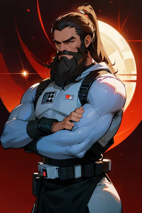 star wars, alien, star wars outfit, muscular man, long beard