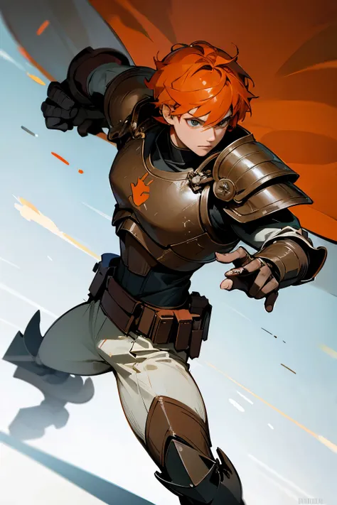 star wars, Traffic orange hair, short hair, male, muscular, battle armor