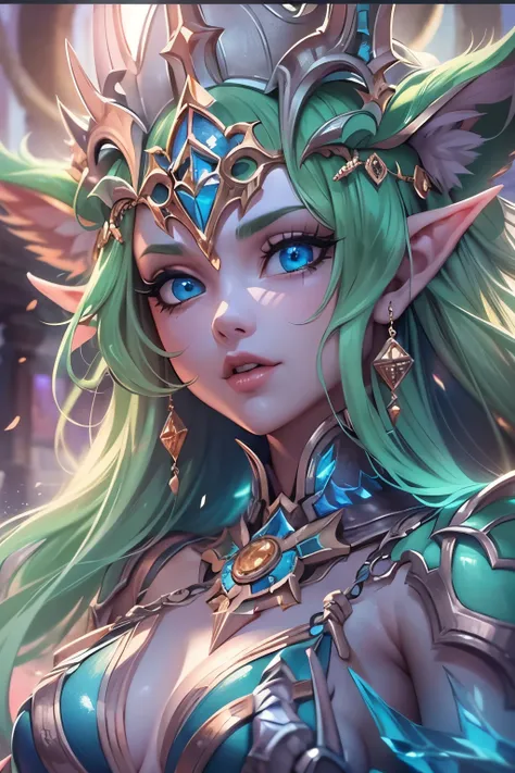 Beautiful, Detailed, Masterpeice, Desktop, 8k, 4k, Caverns, Crystalined, Crystal Elf, Woman, Ocean Eyes, Fantastical, Amazing Quality