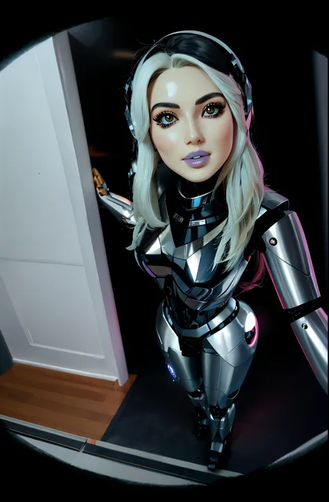 there is a woman in a futuristic suit posing for a photo, barbie ciborgue, ciborgue - garota com cabelo prateado, linda garota branca ciborgue, cute garota ciborgue, cyber suit, garota ciborgue, inspirado em Eve Ryder, perfect android girl, Robot Girl, fem...