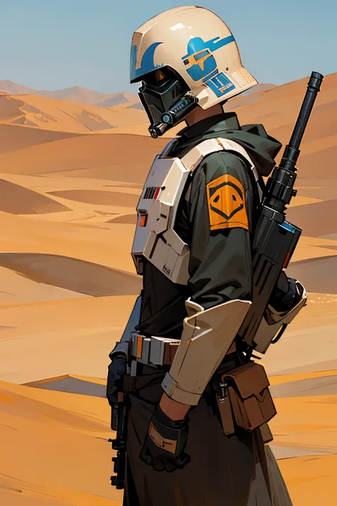 bounty hunter, star wars, desert background