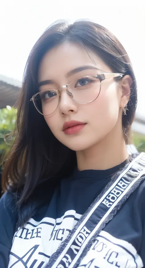 Beautiful woman with glasses, 24 year old 