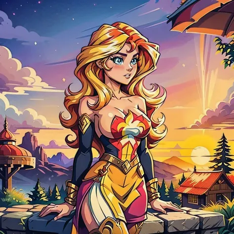 Sunset Shimmer bare big breasts, full body portrait with high heeled boots, cowboy shot, full-length, Sunset Shimmer aged 25, topless, bare breasts, big breasts, shoes visible, detailed anime eyes, adesivo, fundo simples, full portrait, long hair, beautifu...