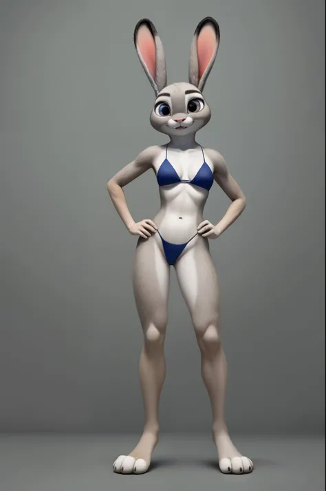 judy hopps,Fitted bikini,front view,paws pose
