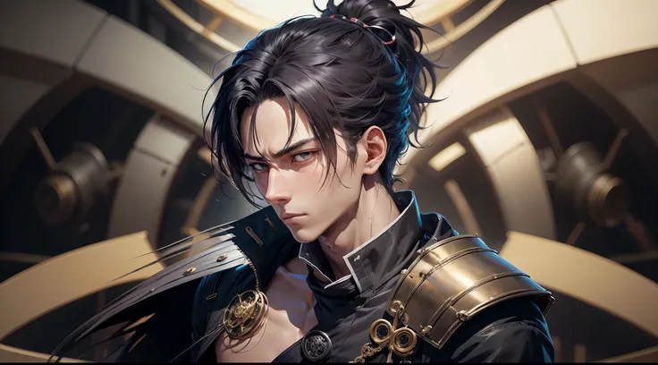 epic anime style, Purple lightning, Evil temperament, 20-year-old male shadow assassin, Black halo shines, Shadow Supervisor, handsome face, Brilliant and majestic. Beautiful standard body、Complete body structure. Full body shot of a man holding lightning ...