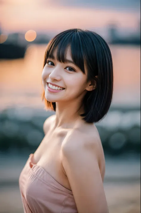 8k, (Surrealistic: 1.35), (realistic: 1.4), one beautiful japanese girl, smile, One, light makeup, masterpiece, excellent quality, high quality, puberty, (((Completely naked)))、 ((perfect body)), ((best image quality)), ((time)), ((very delicate and beauti...