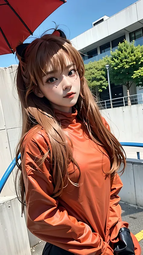 asuka langley evangelion, amazing woman, trendy outfits.girlish outfit,ordinary girl fashion