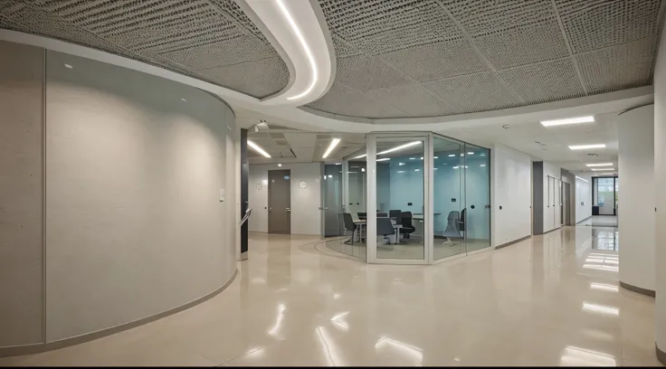 Office, modern style, Floor tile, gypsum ceiling