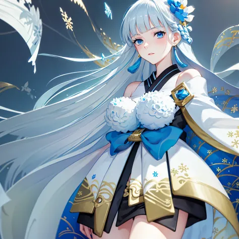 (masterpiece, top quality, top quality, official art, beautiful and aesthetic: 1.2), (1 girl: 1.3), white and blue, very detaile...