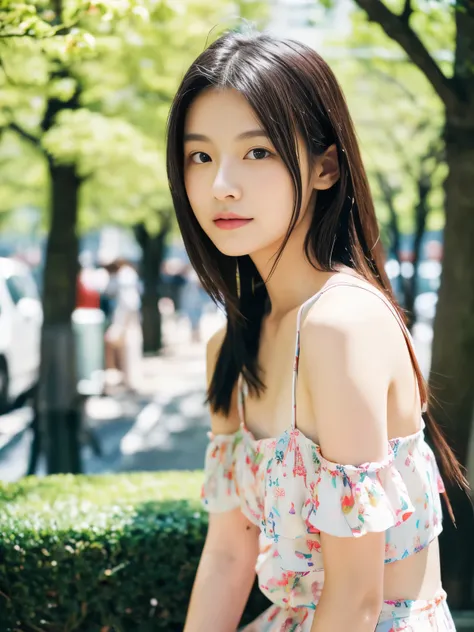 Photoreal, 8k Full Length Portrait, Beautiful woman, attractive look, Clear type, 18-year-old, Tokyo, 2024,  spring, Shibuya in the background