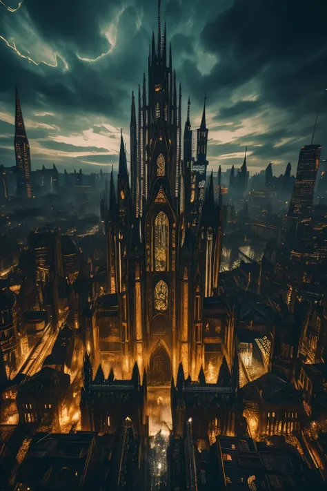 best quality, gothic aesthetic, Northern Renaissance style, cyberpunk, city, galaxy, translucent, 3D, 32k, RAW photo, incredibly absurdres, extremely detailed, delicate texture, delicate, flashy and dynamic depiction