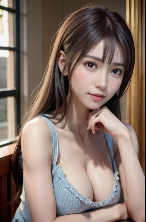 highest quality、8K masterpiece、超A high resolution、(Photoreal:1.3)、RAW photo、1 girl、silvery hair、glowing skin、((Ultra realistic details))、Portrait、global illumination、Shadow、In 8K、super sharp、beautiful breasts、very intricate details、realistic light、beautifu...