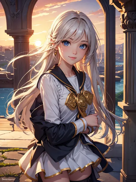 ((highest quality)),(ultra high resolution),(Super detailed),(detailed description),((best CG)),(best work of art),super precision art,amazing drawing art,(Fantasy art with precise details:1.5), (one high school girl:1.8),(beautiful and well-shaped face:1....