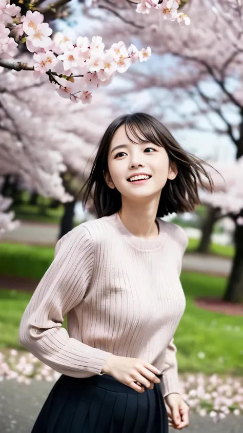 (spring colorful sweaters and shirts、low angle shot of a girl with slender small breasts and short hair :1.5)、(low angle shot of...