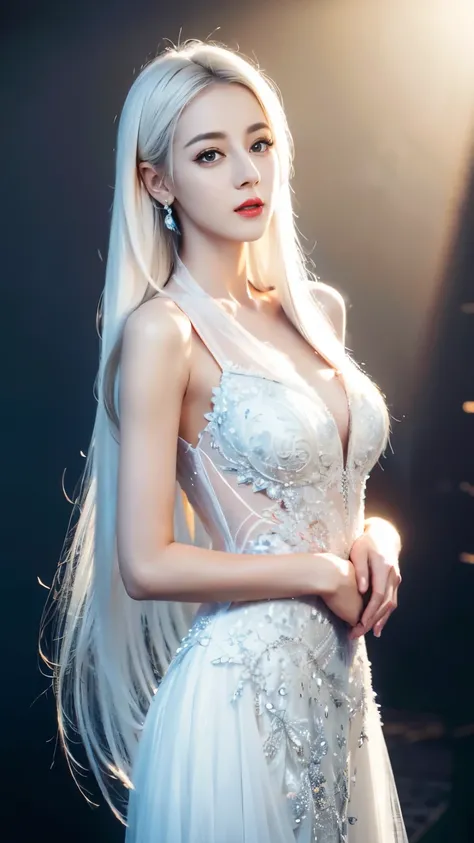 ((top quality、8k、​Masterpiece:1.3))、Extremely delicate and beautiful girl，Very white skin，fiery red lips，Waist is very thin，Thighs are very thin，，White and smooth skin，Smooth and fair skin，flawless skin，Fair and shiny skin，cold white skin，The camera focuse...