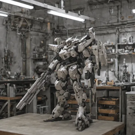 armored core style, maintenance, in the factory, Research room, just,