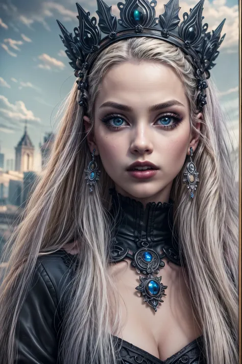 a goth picture of barbie as a gothic queen (best details, masterpiece, best quality :1.5), ultra detailed face (best details, ma...