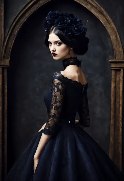 use the glow photography style，beautiful details，in the style of christian schlow, gothic art gorgeous dress，（international fash...