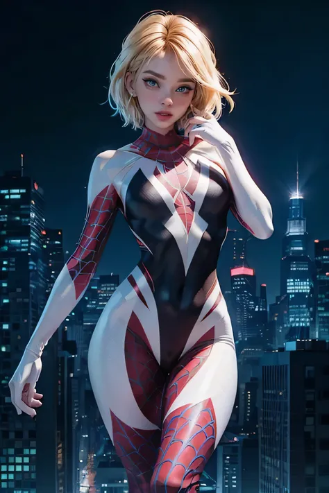 Click here for tips for stable spreads:: spider gwen,shape,sexy pose,High resolution,Detailed costume and muscular body,grapefruit sized breasts,完璧なshapeのお尻,bright colors,An expression that exudes confidence and charm,Spider web pattern on costume,dynamic ...